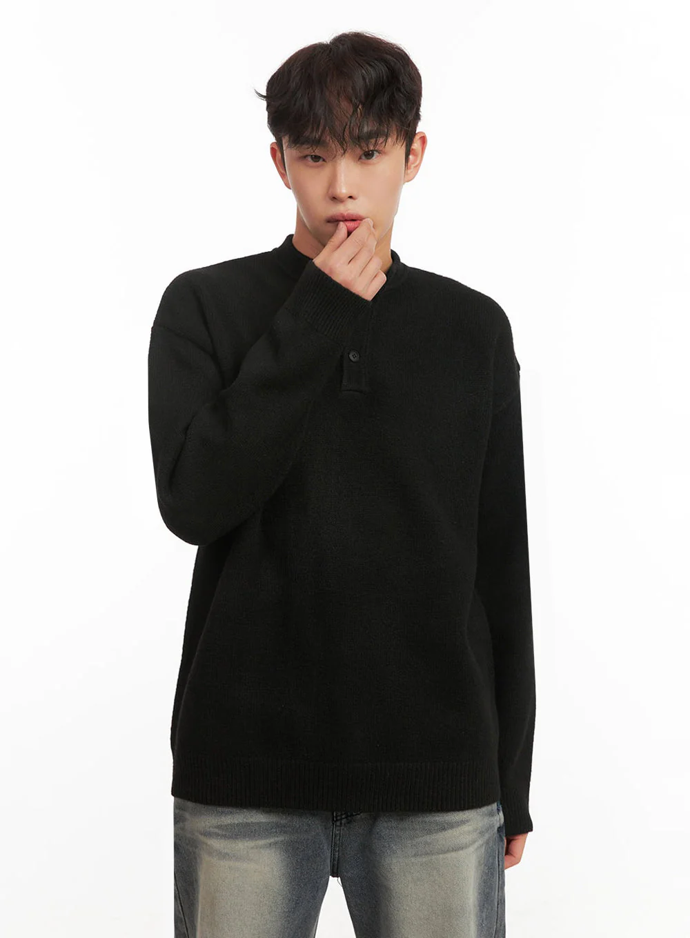 Men's Classic Buttoned Knit Sweater ID431 - Image 3