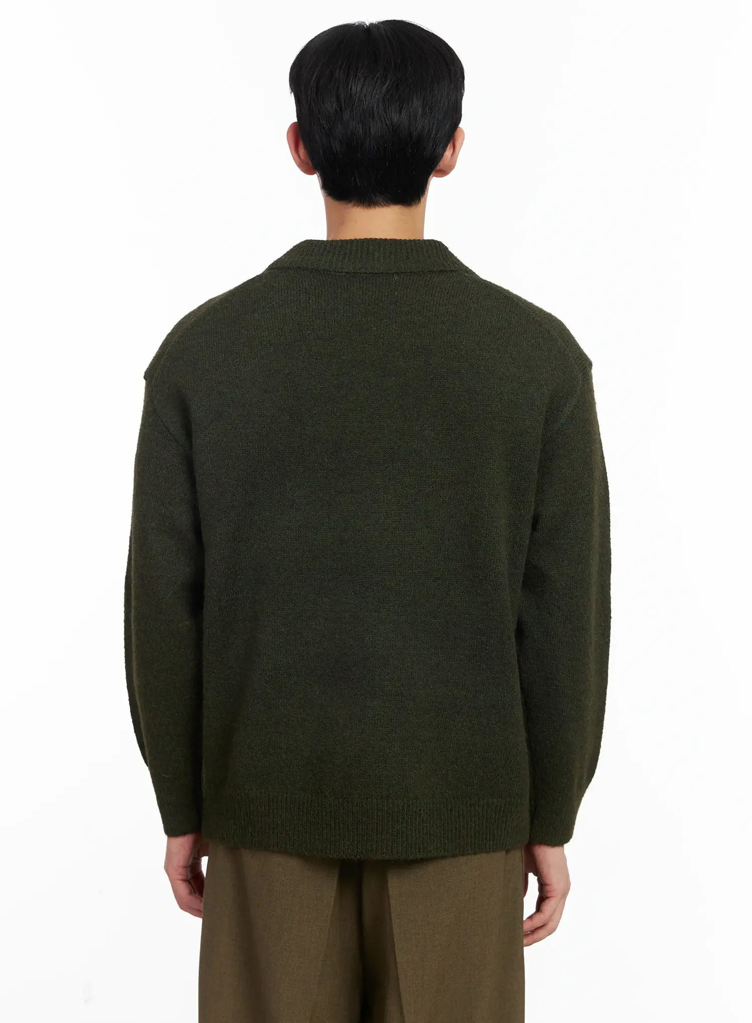 Men's Classic Collared Long Sleeve Knit IJ521 - Image 5