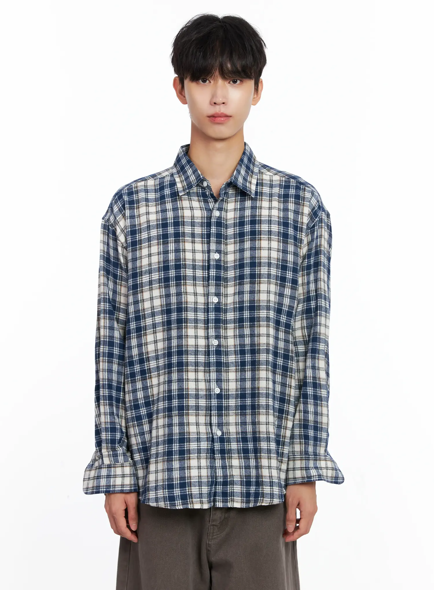 Men's Classic Plaid Button-Up Shirt IS519 - Image 14