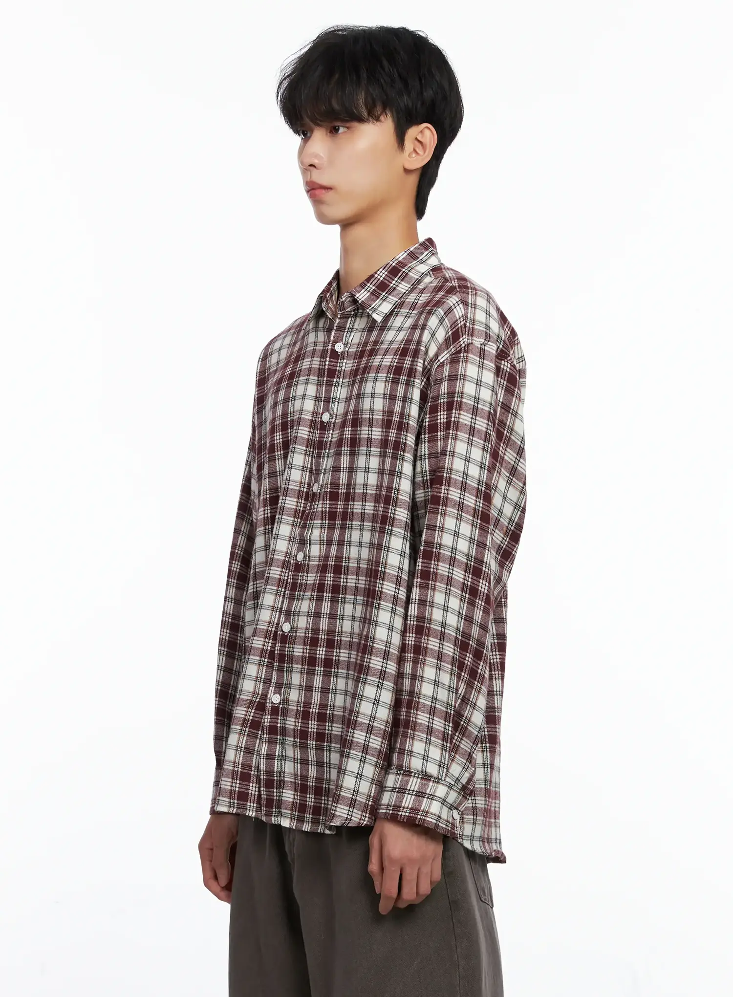 Men's Classic Plaid Button-Up Shirt IS519 - Image 4