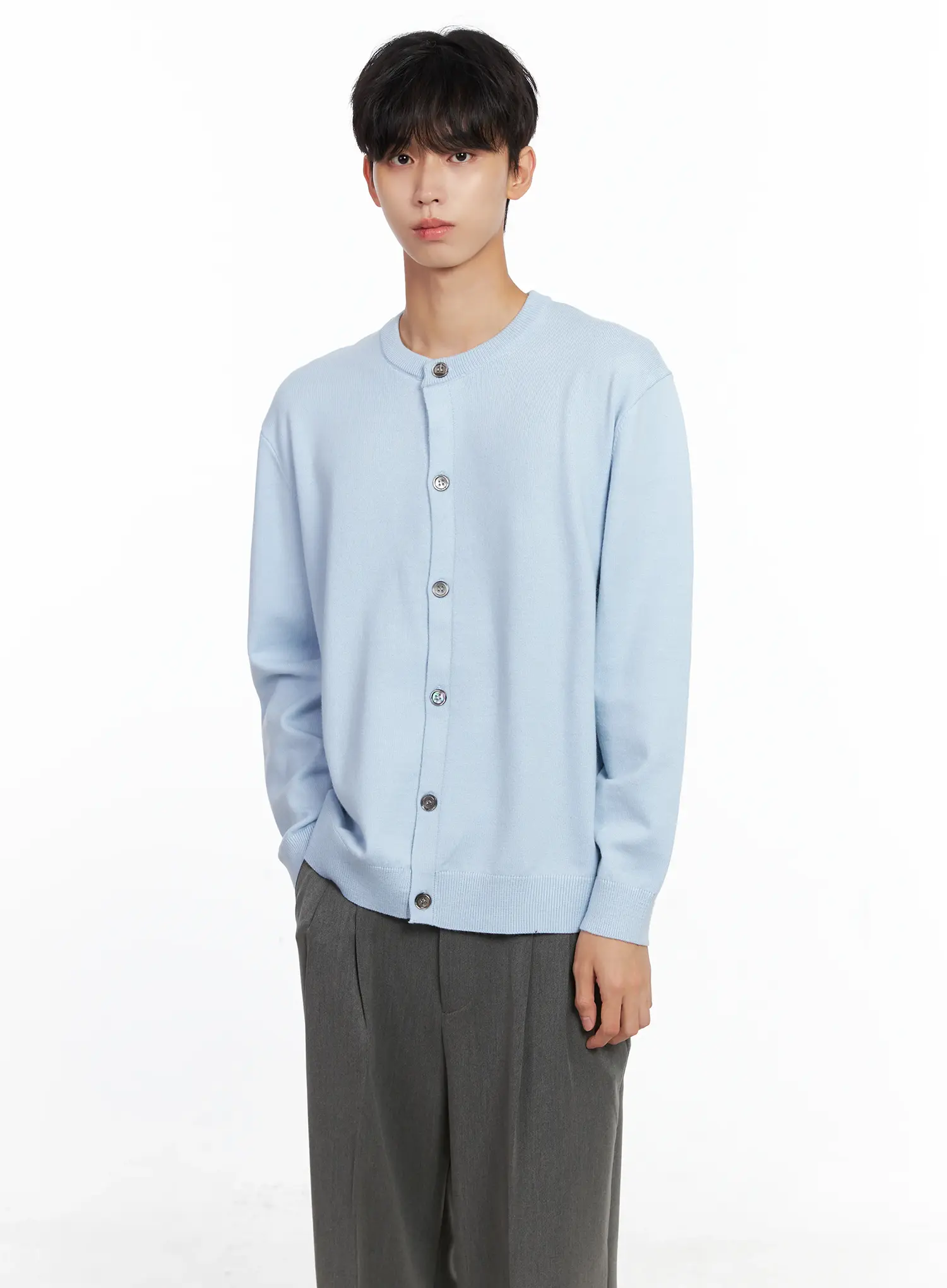 Men's Classic Round Cardigan IS519 - Image 7