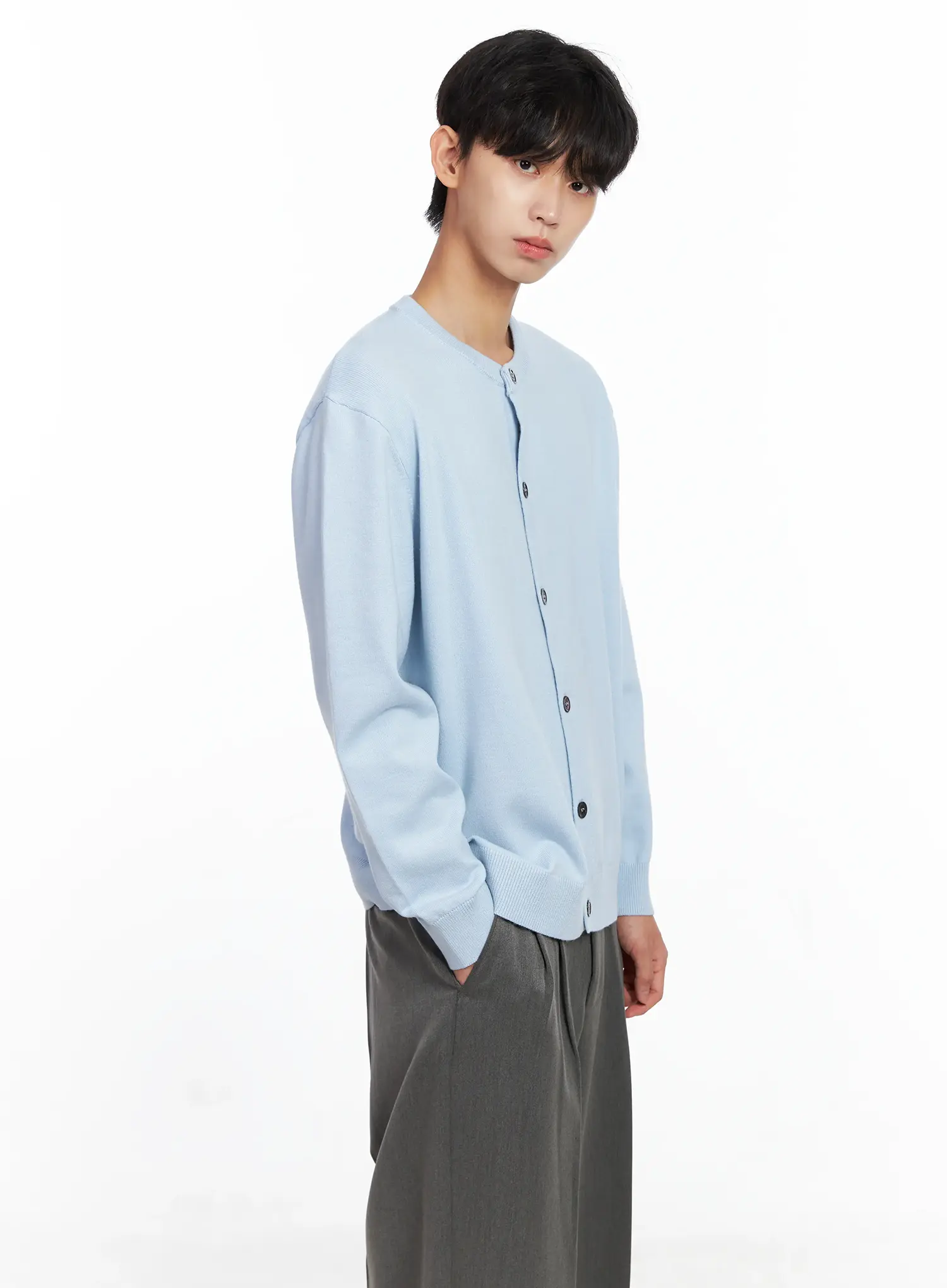 Men's Classic Round Cardigan IS519 - Image 8