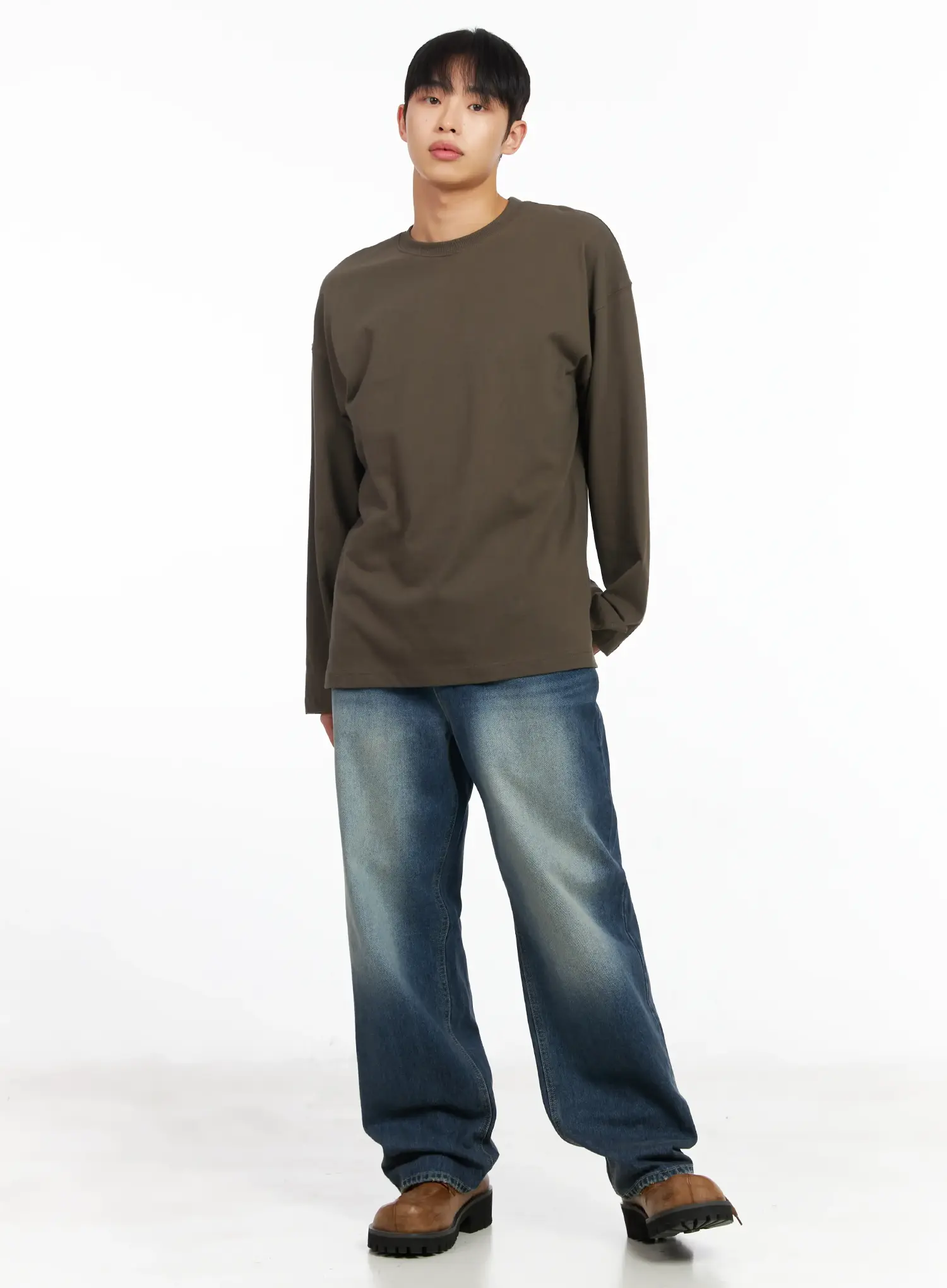 Men's Classic Side Slit Long Sleeve Tee IM511 - Image 10