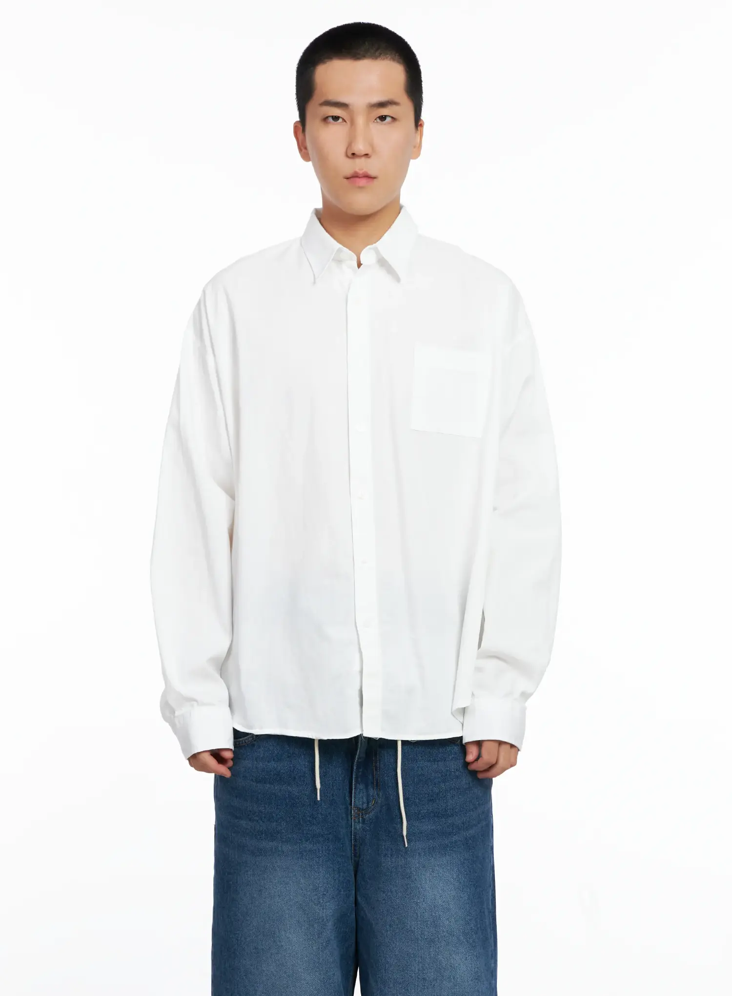 Men's Classic White Button-Up Shirt IS502 - Image 13