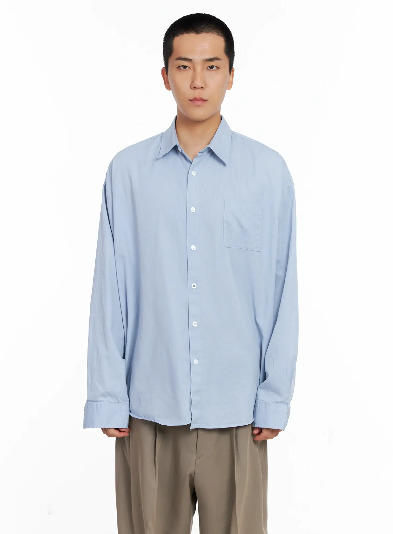 Men's Classic White Button-Up Shirt IS502 - Image 14