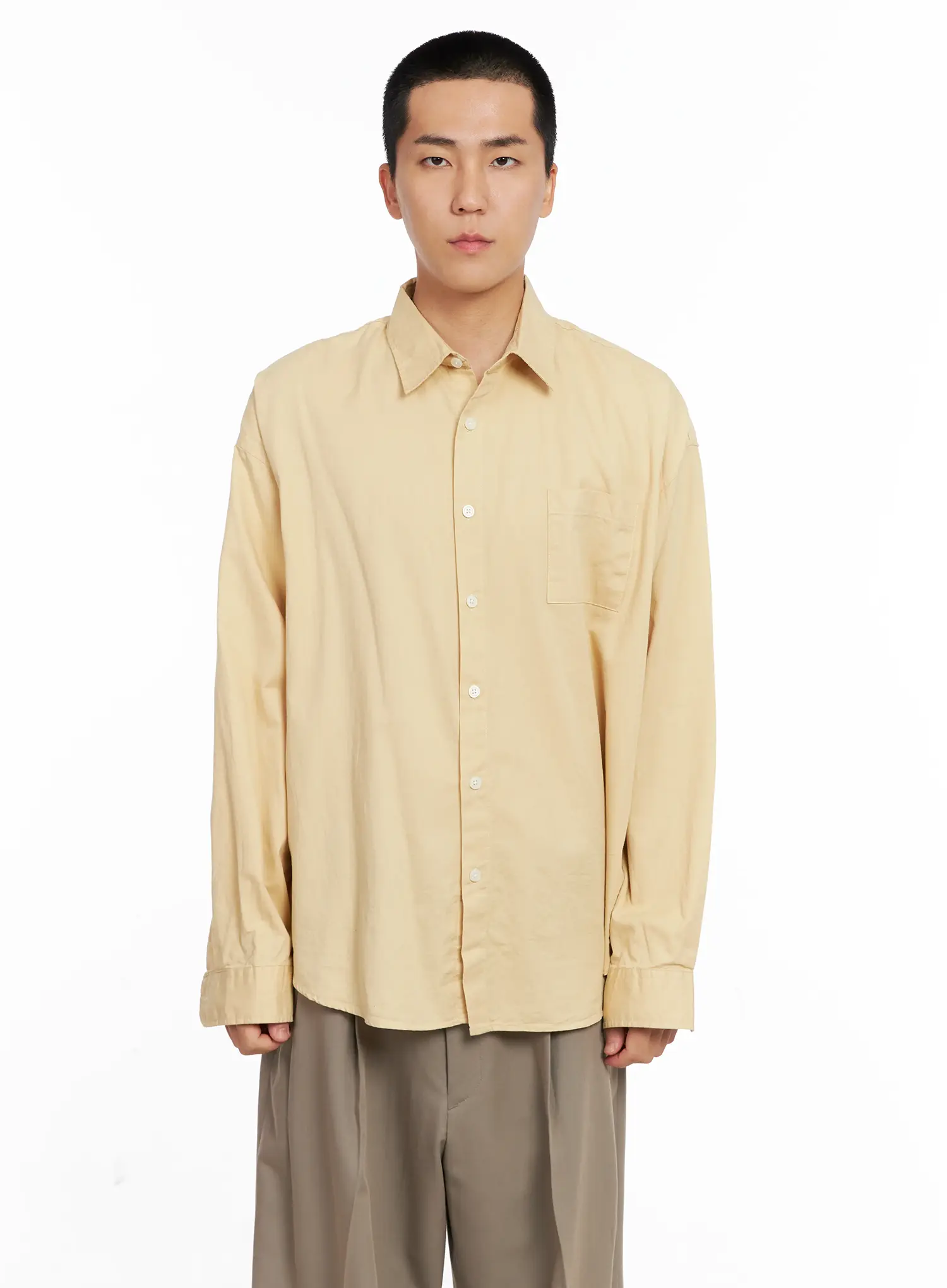 Men's Classic White Button-Up Shirt IS502 - Image 18