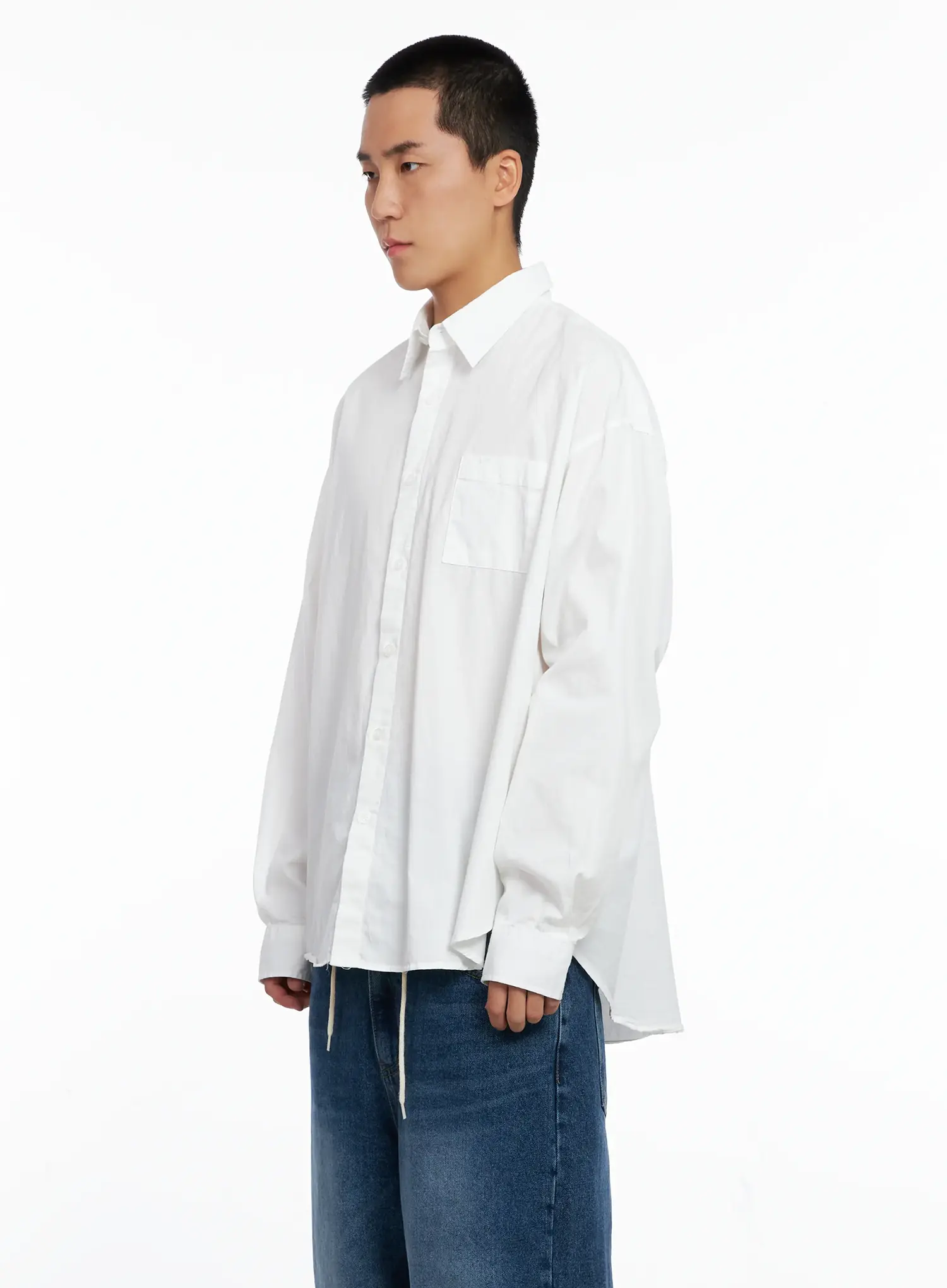 Men's Classic White Button-Up Shirt IS502 - Image 4