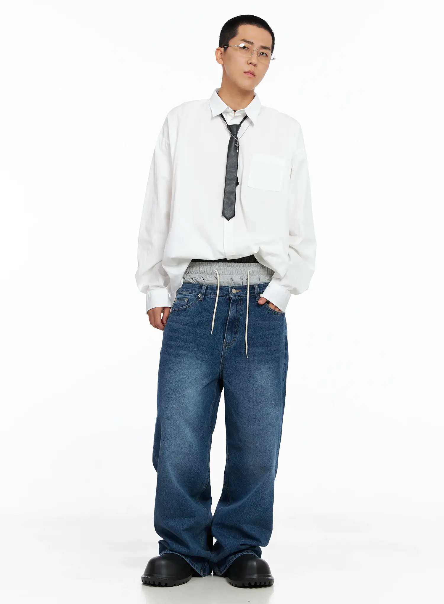 Men's Classic White Button-Up Shirt IS502 - Image 8