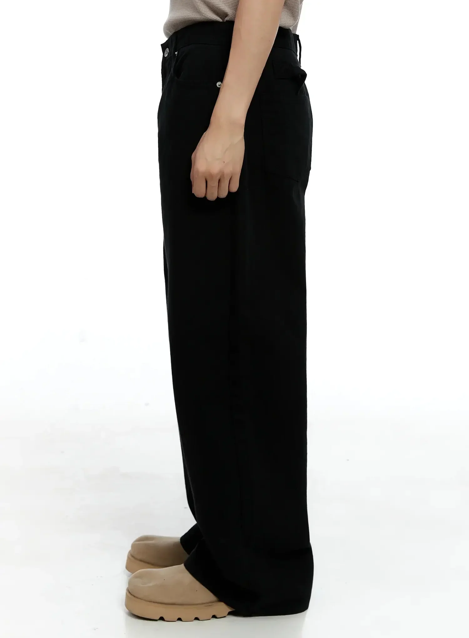 Men's Classic Wide-Leg Cotton Pants IG520 - Image 7
