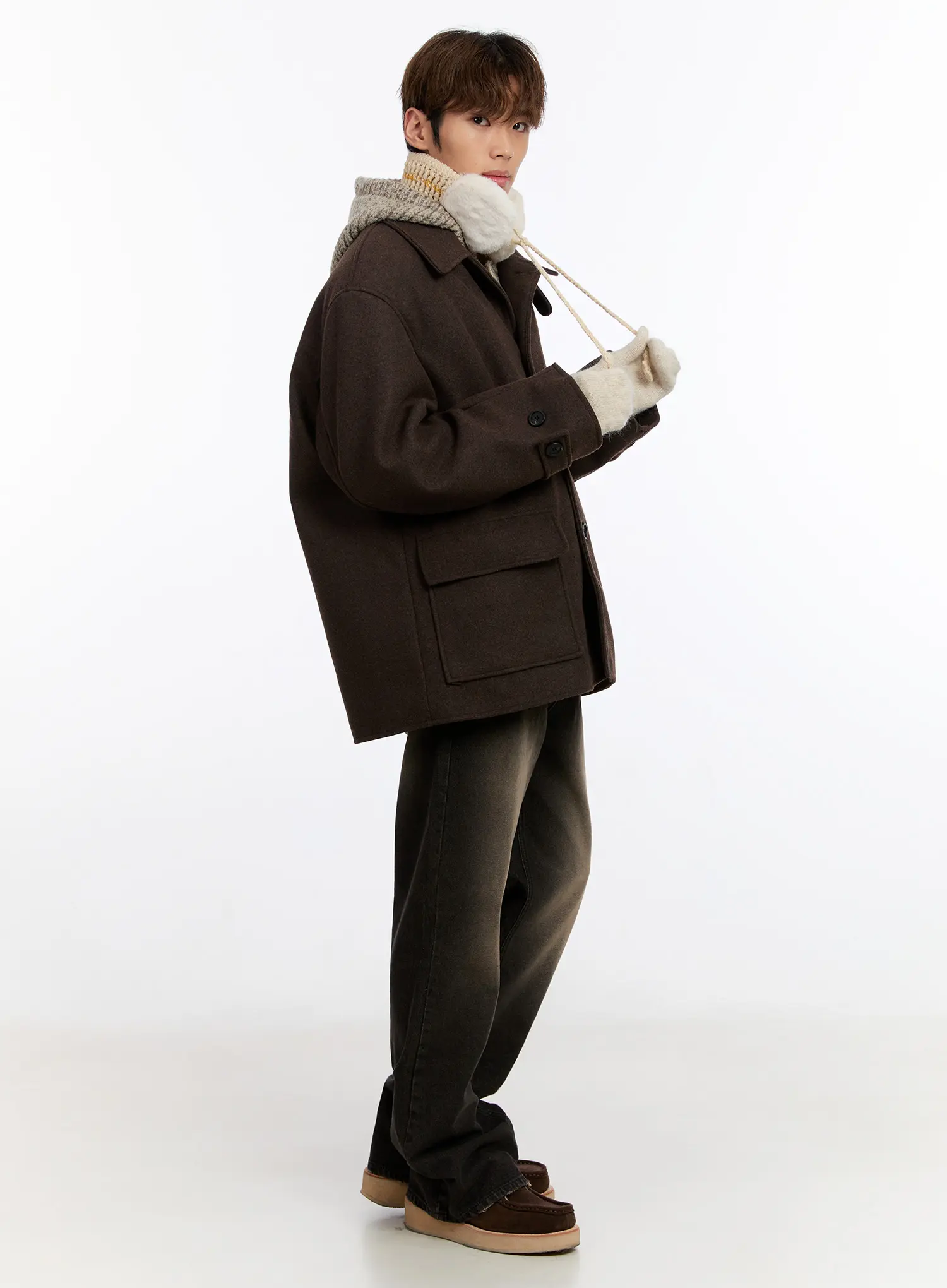 Men's Classic Wool Overcoat IN528 - Image 7
