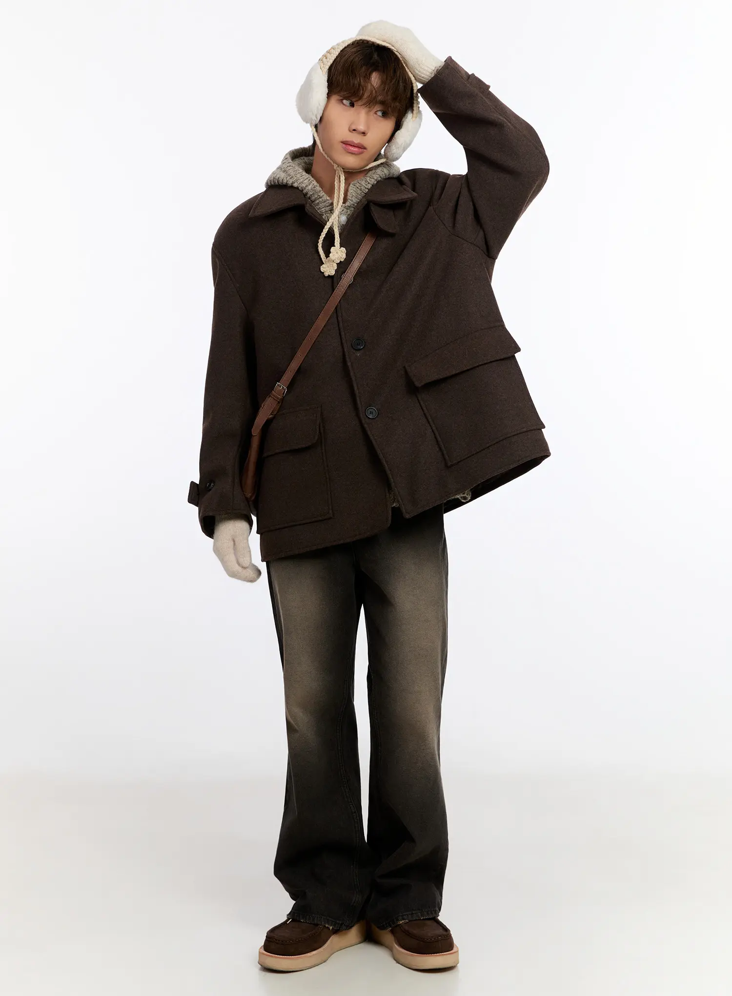 Men's Classic Wool Overcoat IN528 - Image 8