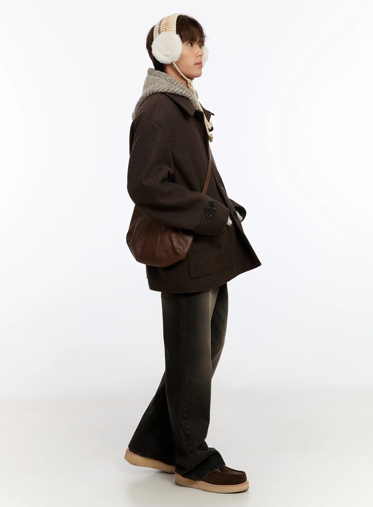 Men's Classic Wool Overcoat IN528 - Image 9