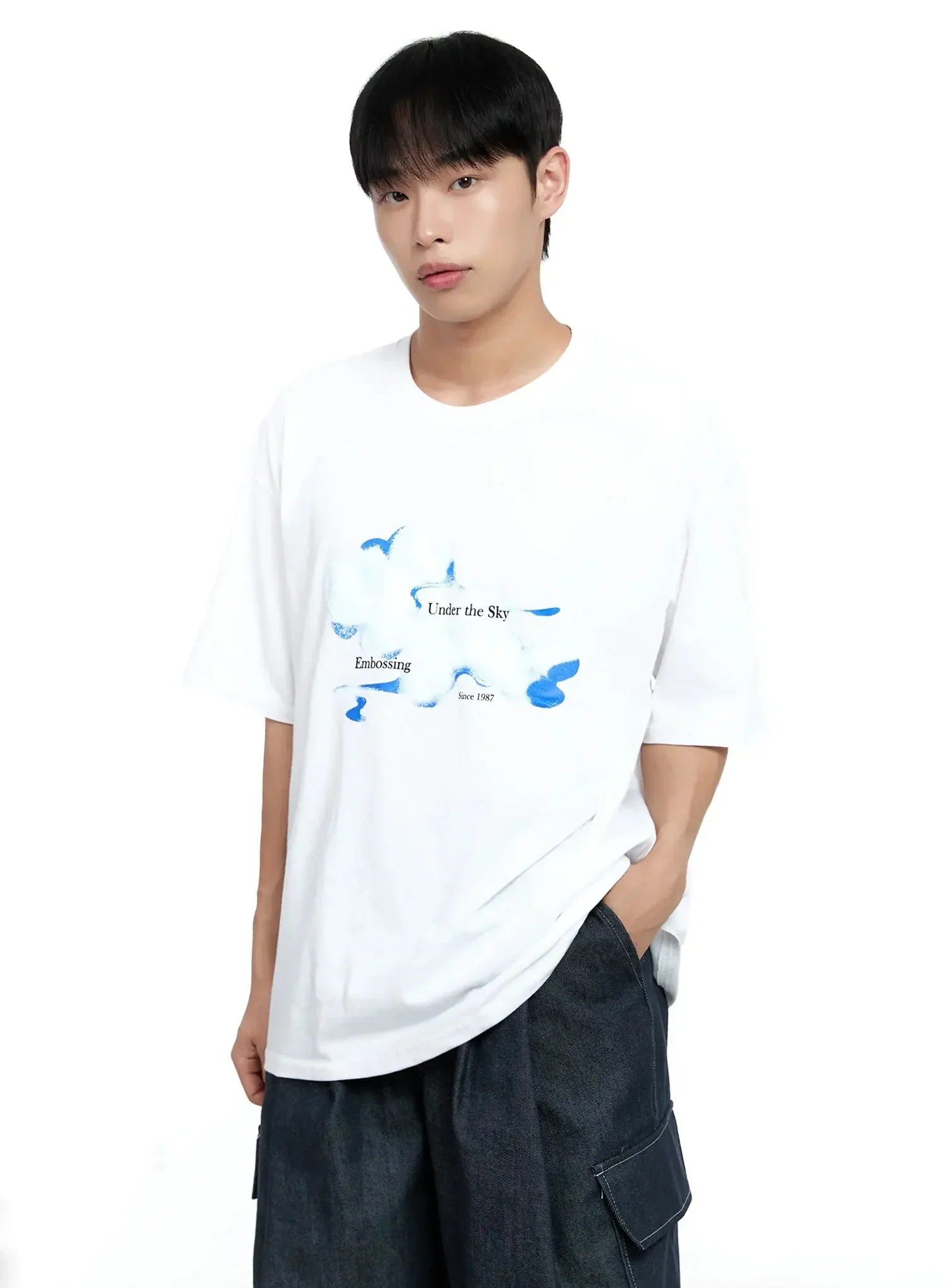 Men's Cloud Graphic T-shirt IG520 - Image 8