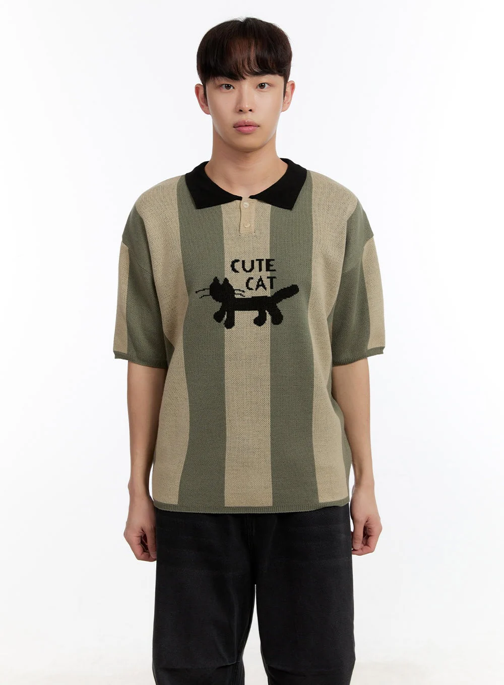 Men's Collared Graphic Sweater IA504 - Image 11