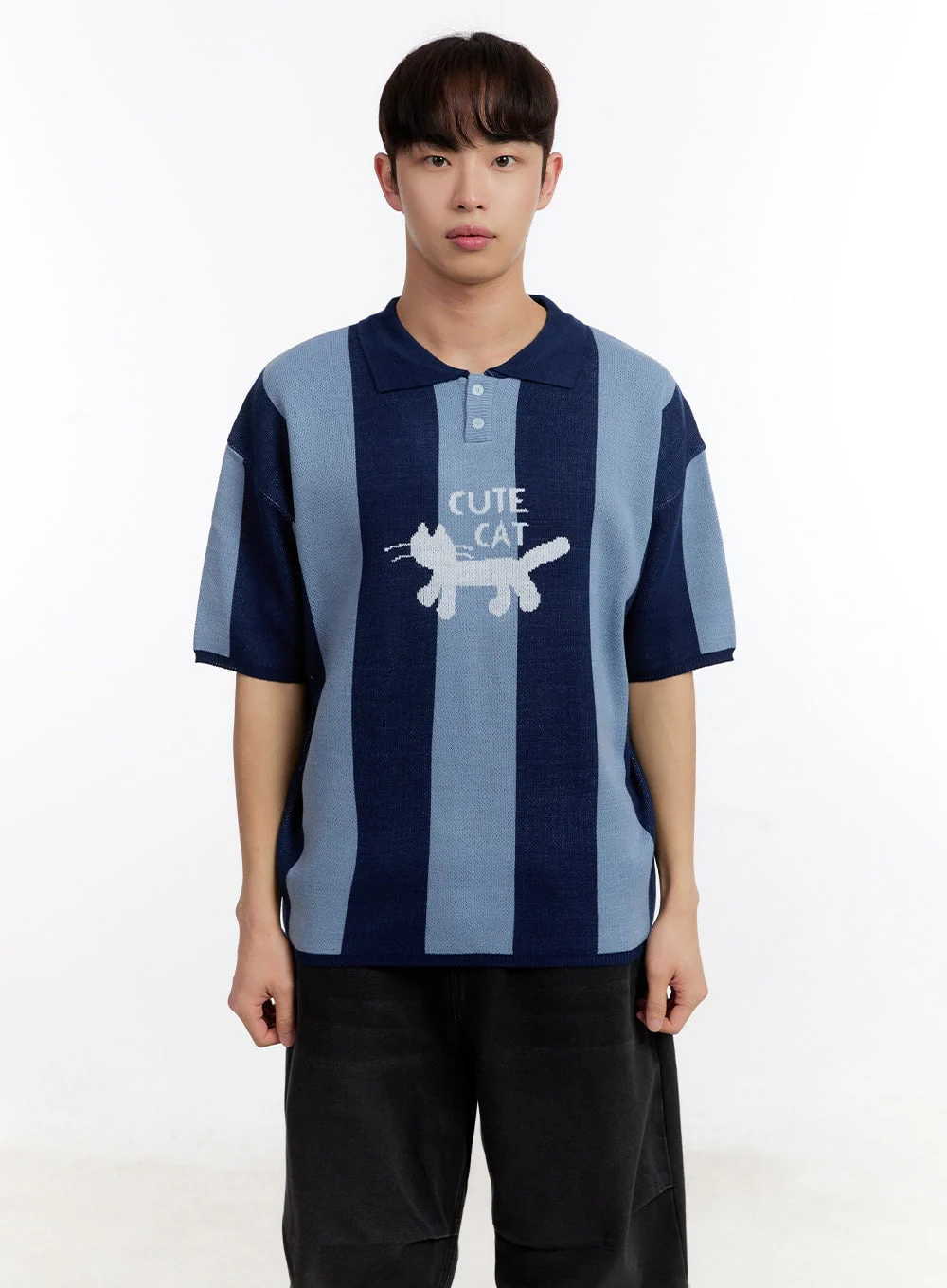 Men's Collared Graphic Sweater IA504 - Image 13