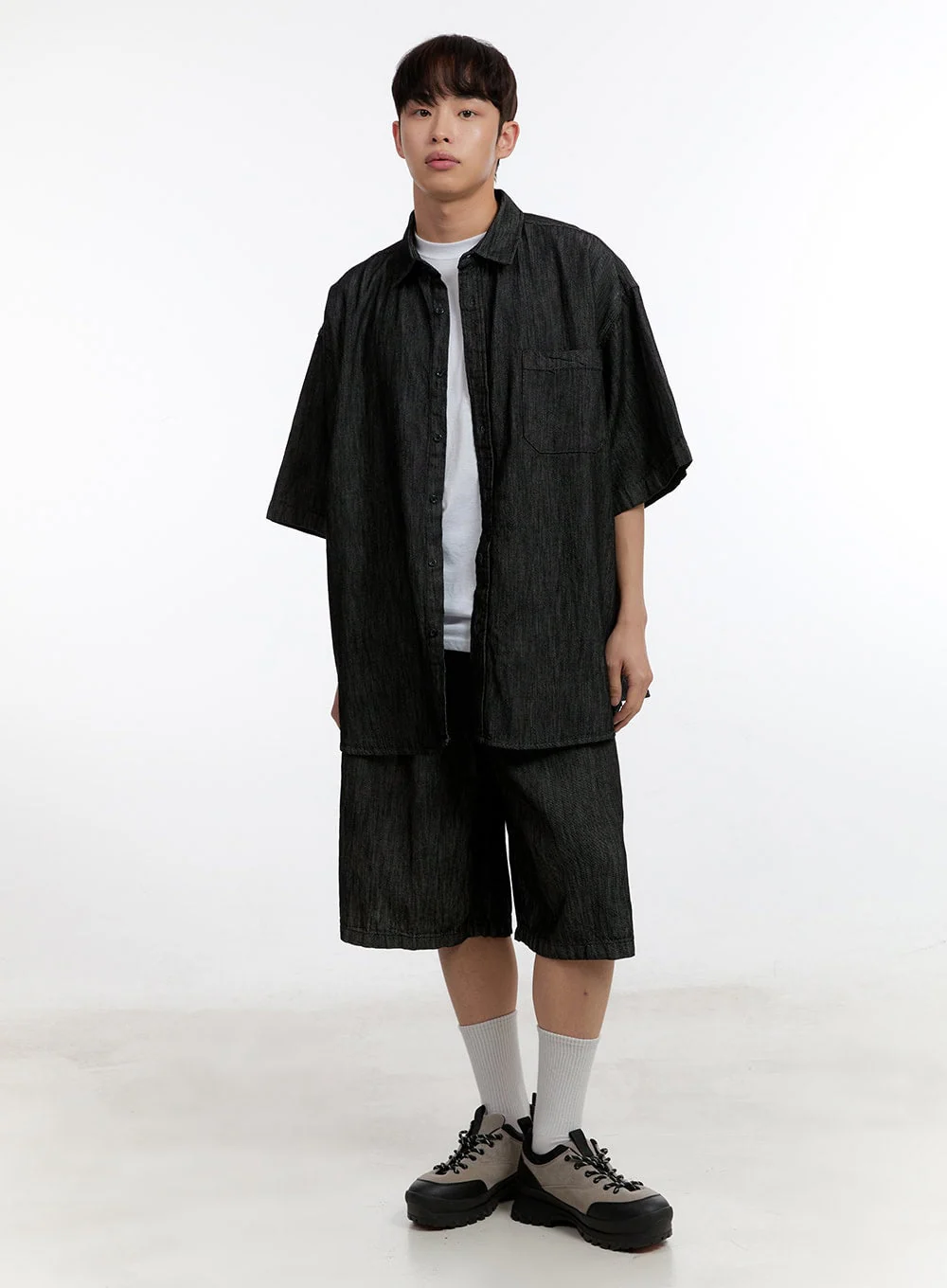 Men's Collared Oversized Shirt IA507 - Image 10