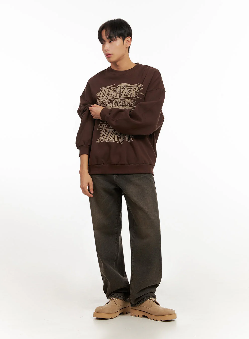 Men's Comfy Loose Fit Cotton Pullover ID413 - Image 2