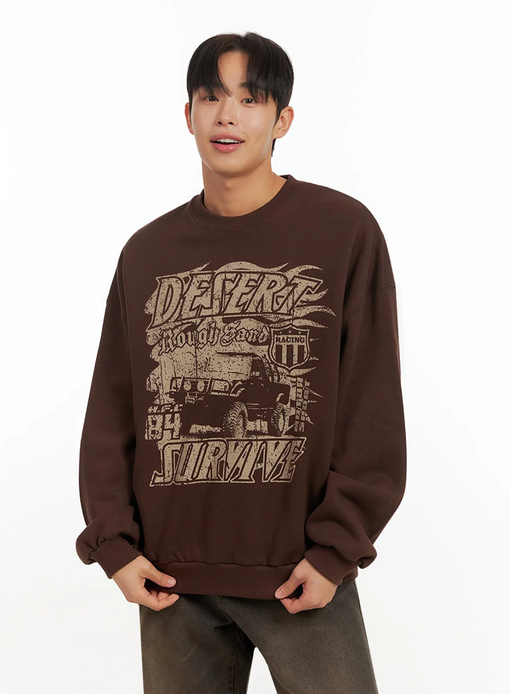 Men's Comfy Loose Fit Cotton Pullover ID413 - Image 3