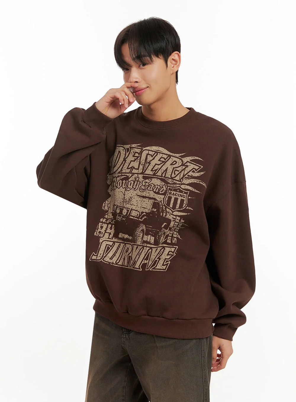 Men's Comfy Loose Fit Cotton Pullover ID413 - Image 4