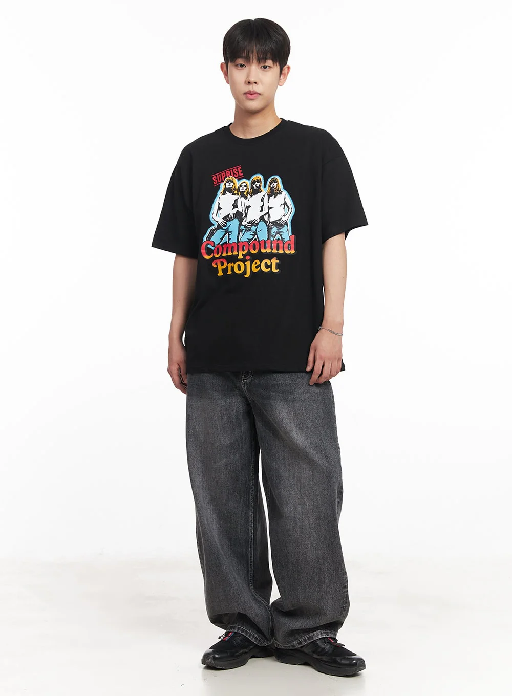Men's Compound Graphic Oversize T-Shirt IA525 - Image 10
