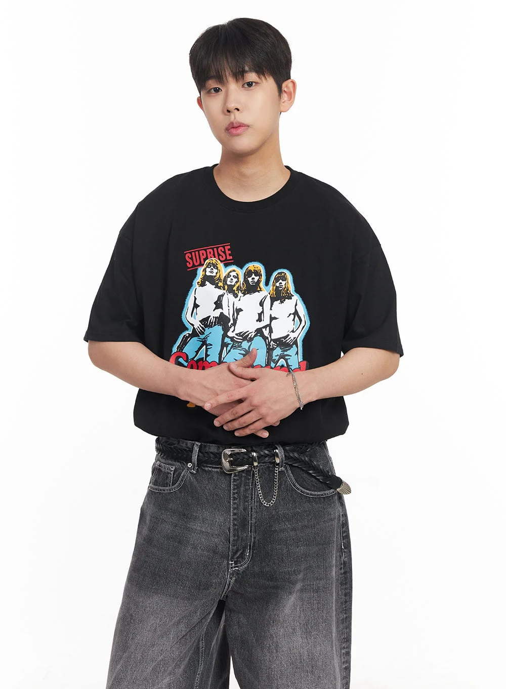 Men's Compound Graphic Oversize T-Shirt IA525 - Image 12