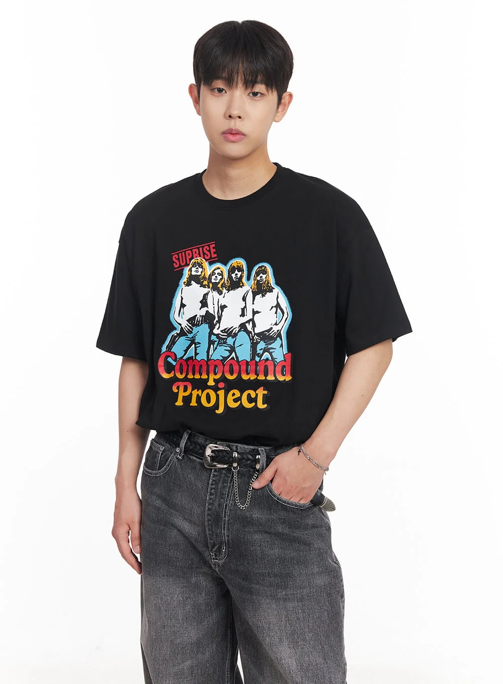 Men's Compound Graphic Oversize T-Shirt IA525 - Image 13