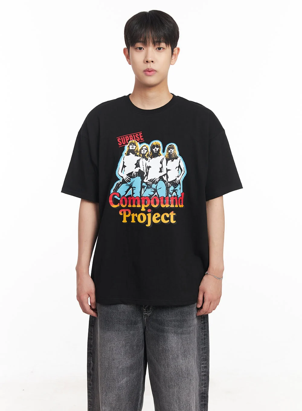 Men's Compound Graphic Oversize T-Shirt IA525 - Image 15