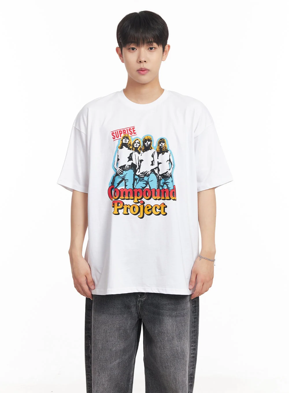 Men's Compound Graphic Oversize T-Shirt IA525 - Image 16