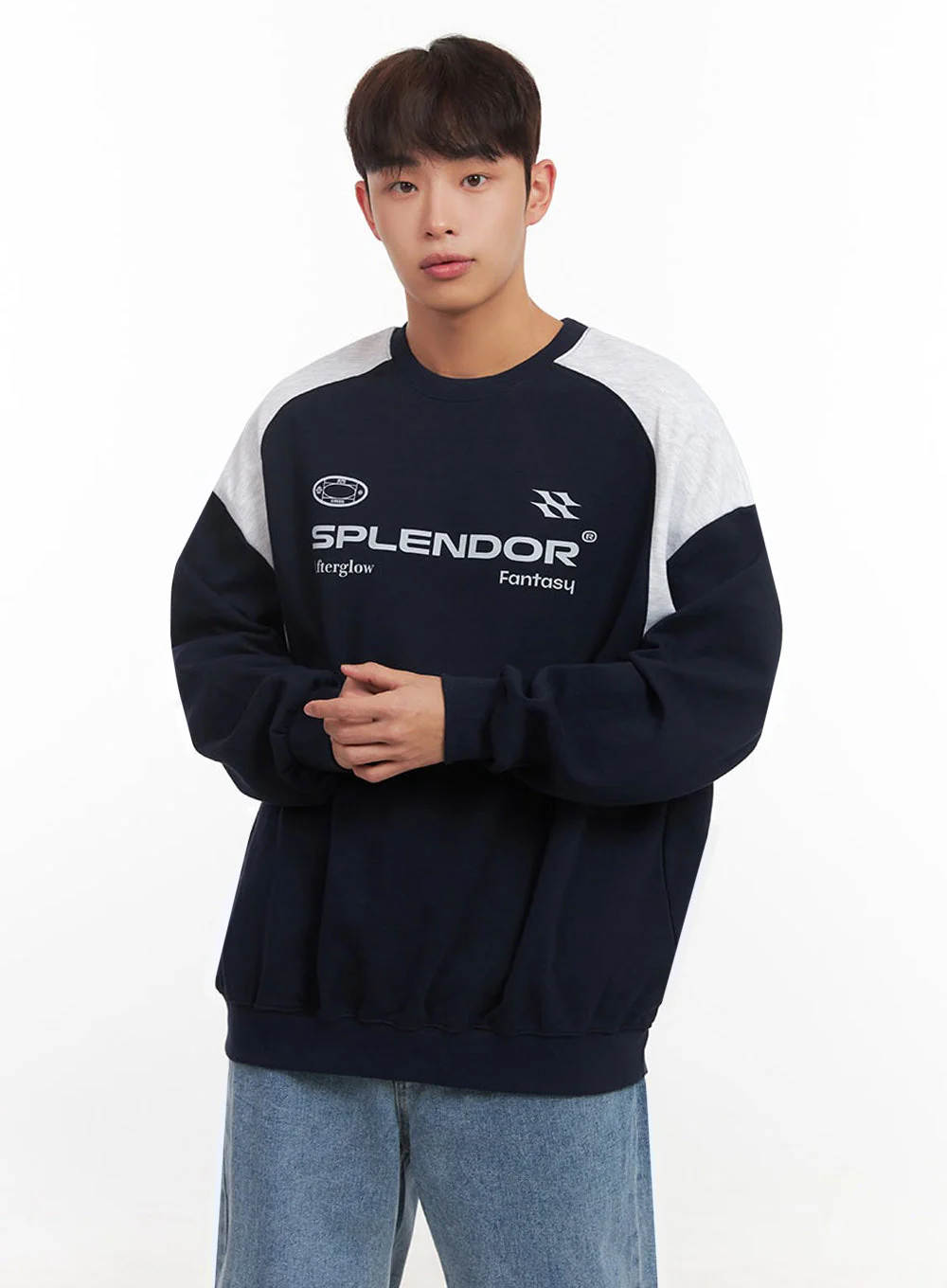 Men's Contrast Graphic Sweatshirt IF517 - Image 4