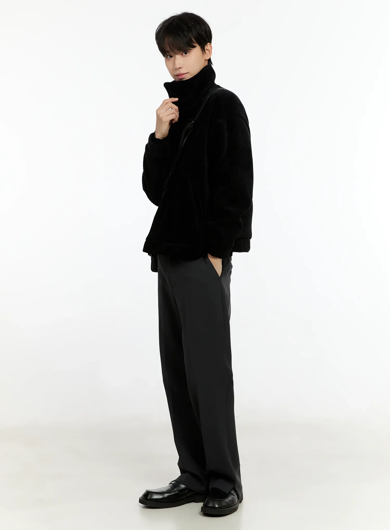 Men's Corduroy High Neck Jacket IO531 - Image 2