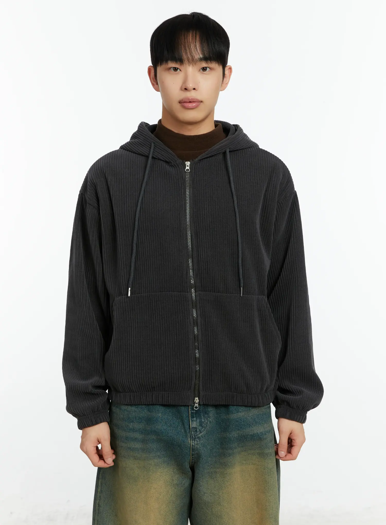 Men's Corduroy Two-Way Zip-Up Hoodie IF510 - Image 14