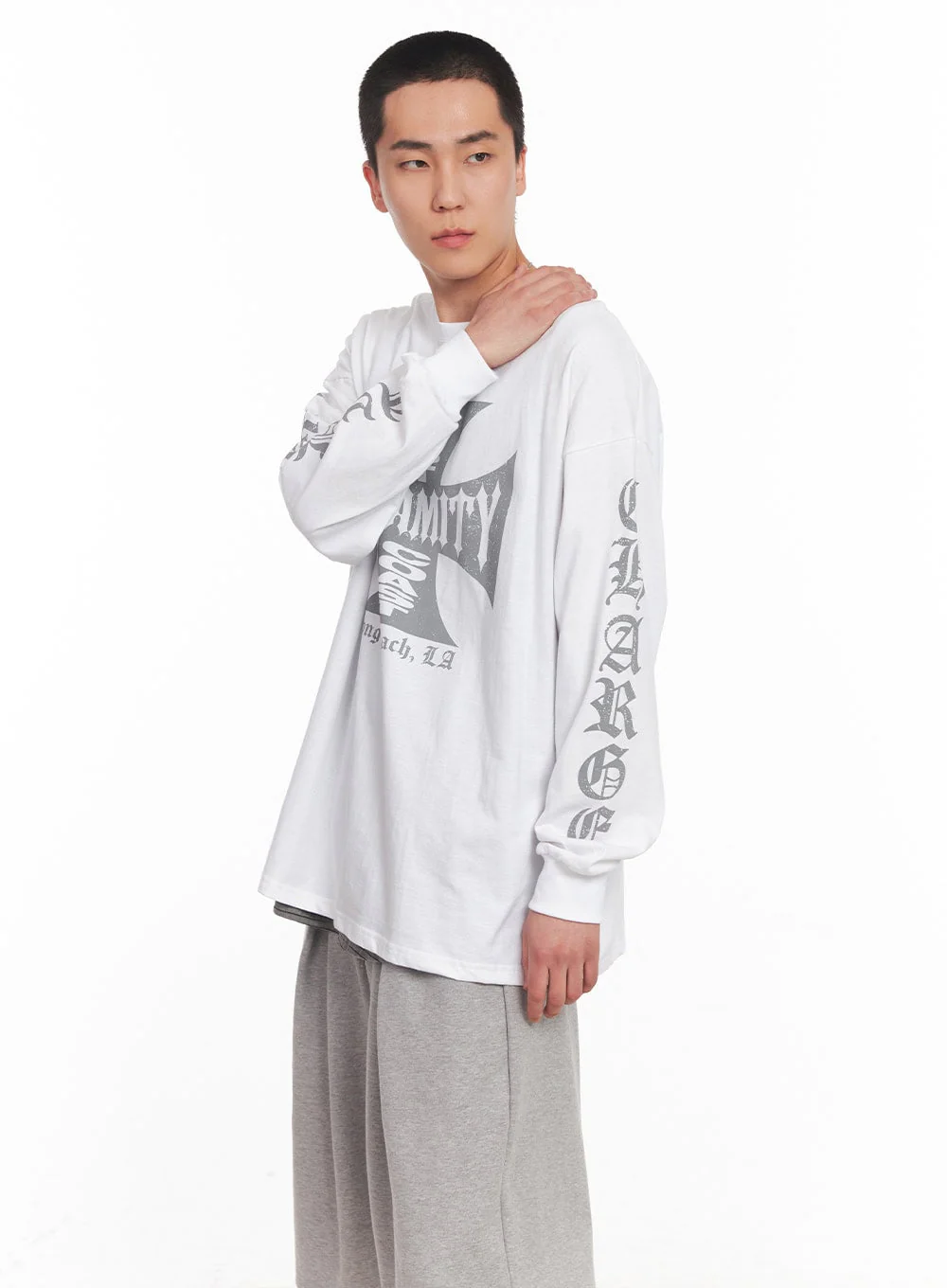 Men's Cotton Graphic Long Sleeve Shirt IY506 - Image 3
