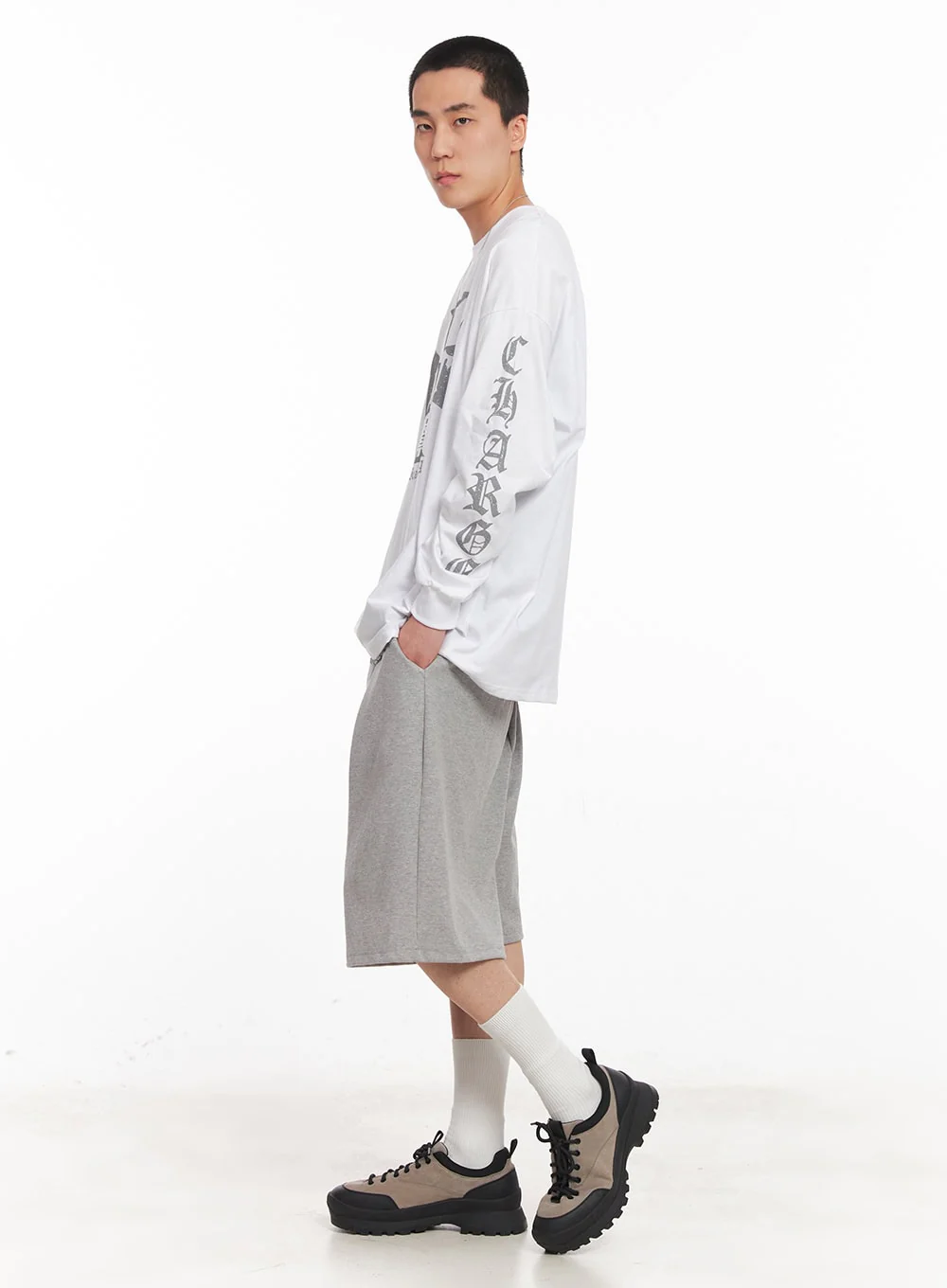 Men's Cotton Graphic Long Sleeve Shirt IY506 - Image 9
