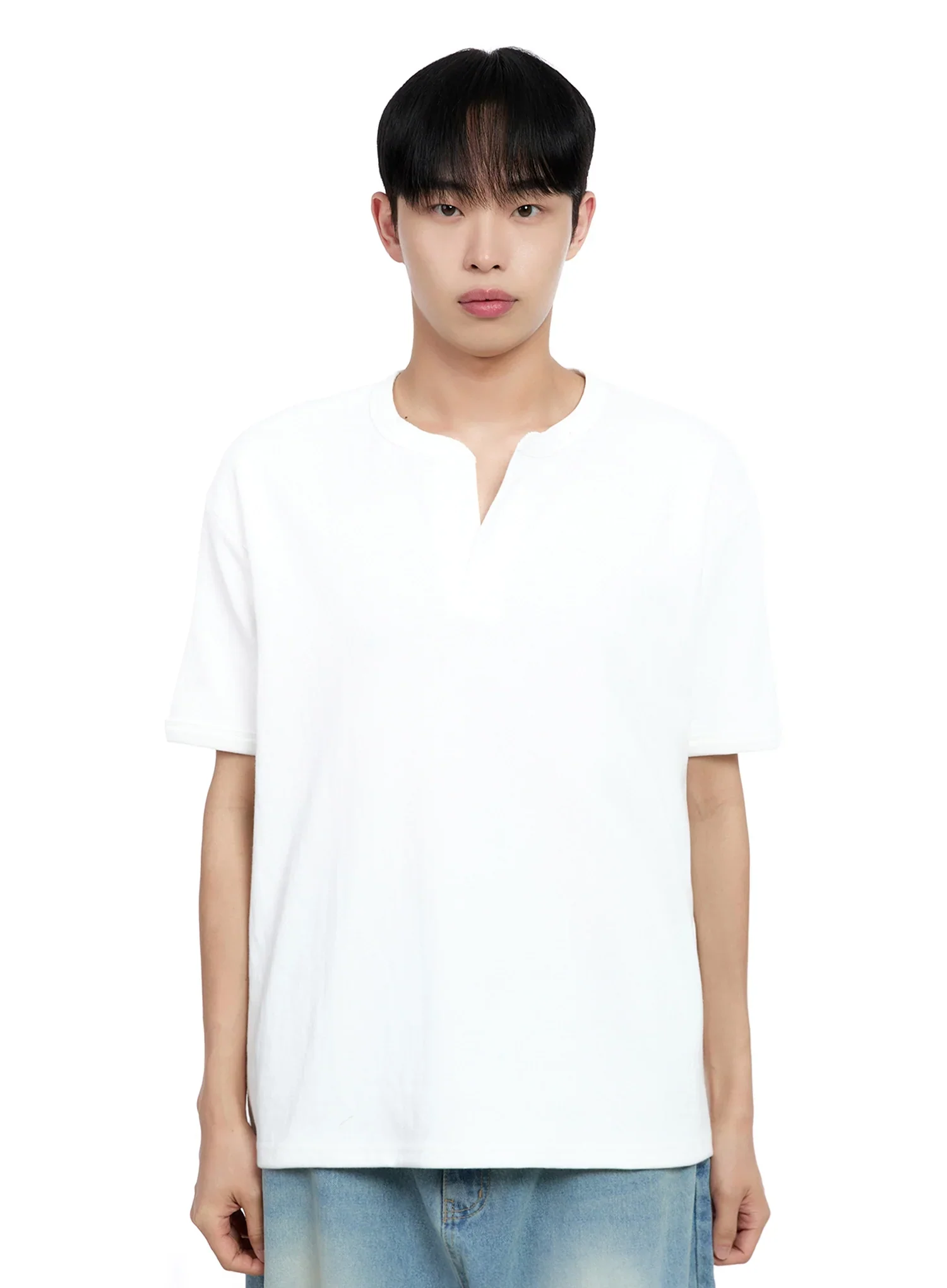 Men's Cotton Henley Tee IG520 - Image 15
