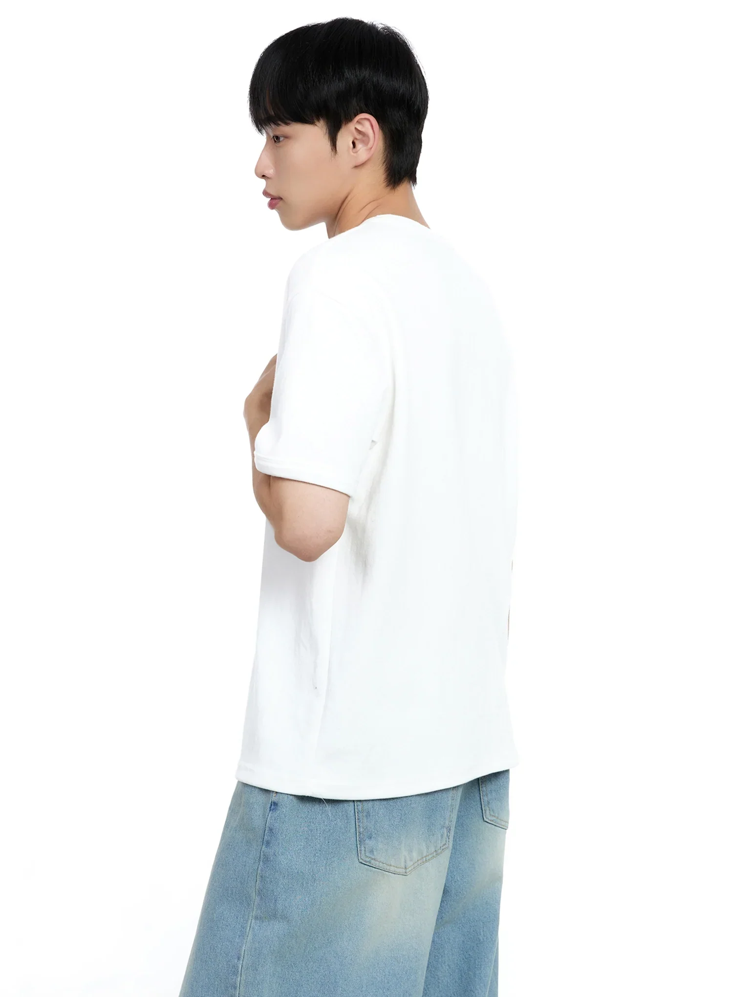 Men's Cotton Henley Tee IG520 - Image 8