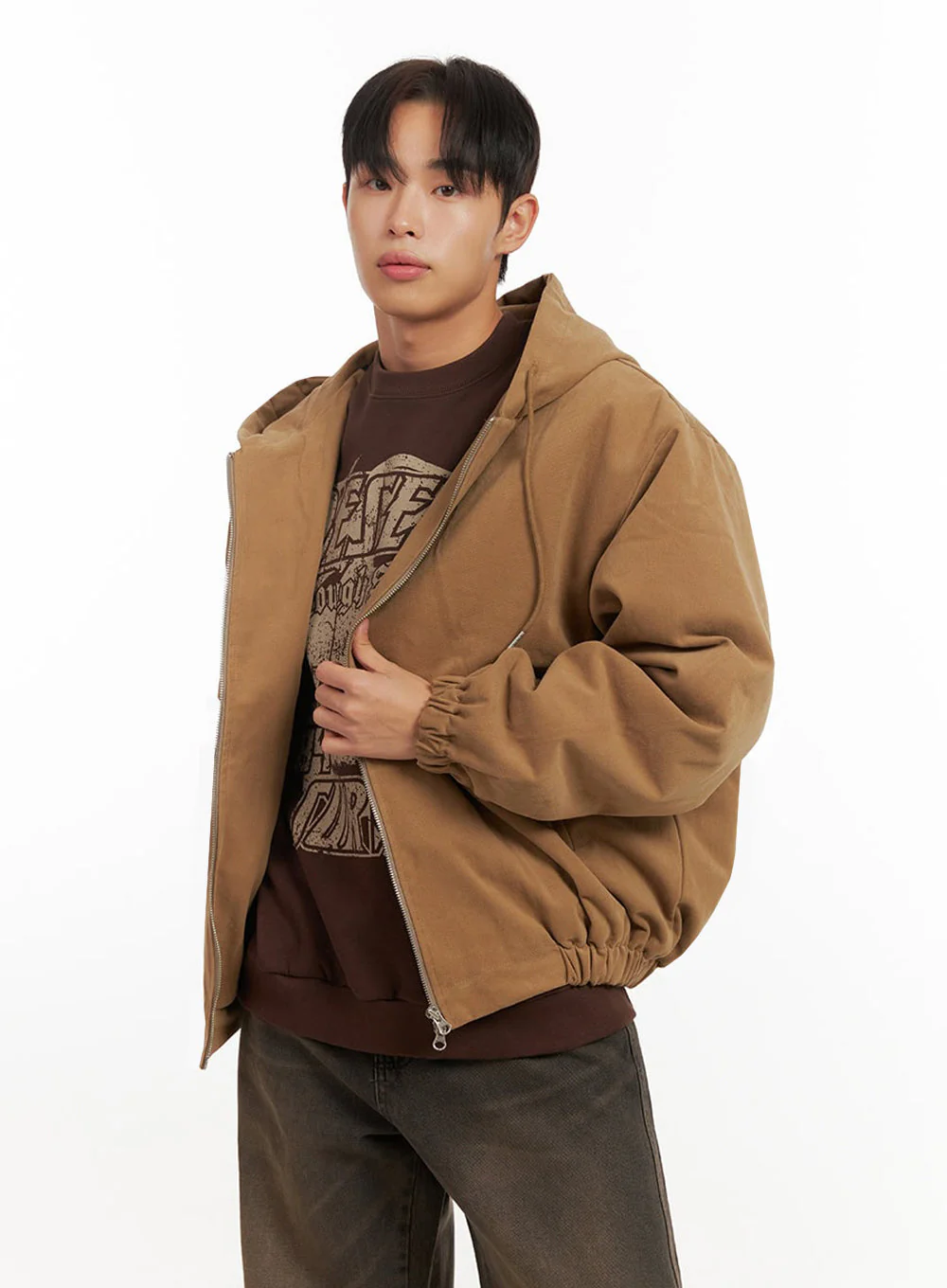 Men's Cotton Hooded Zip-Up Jumper ID413