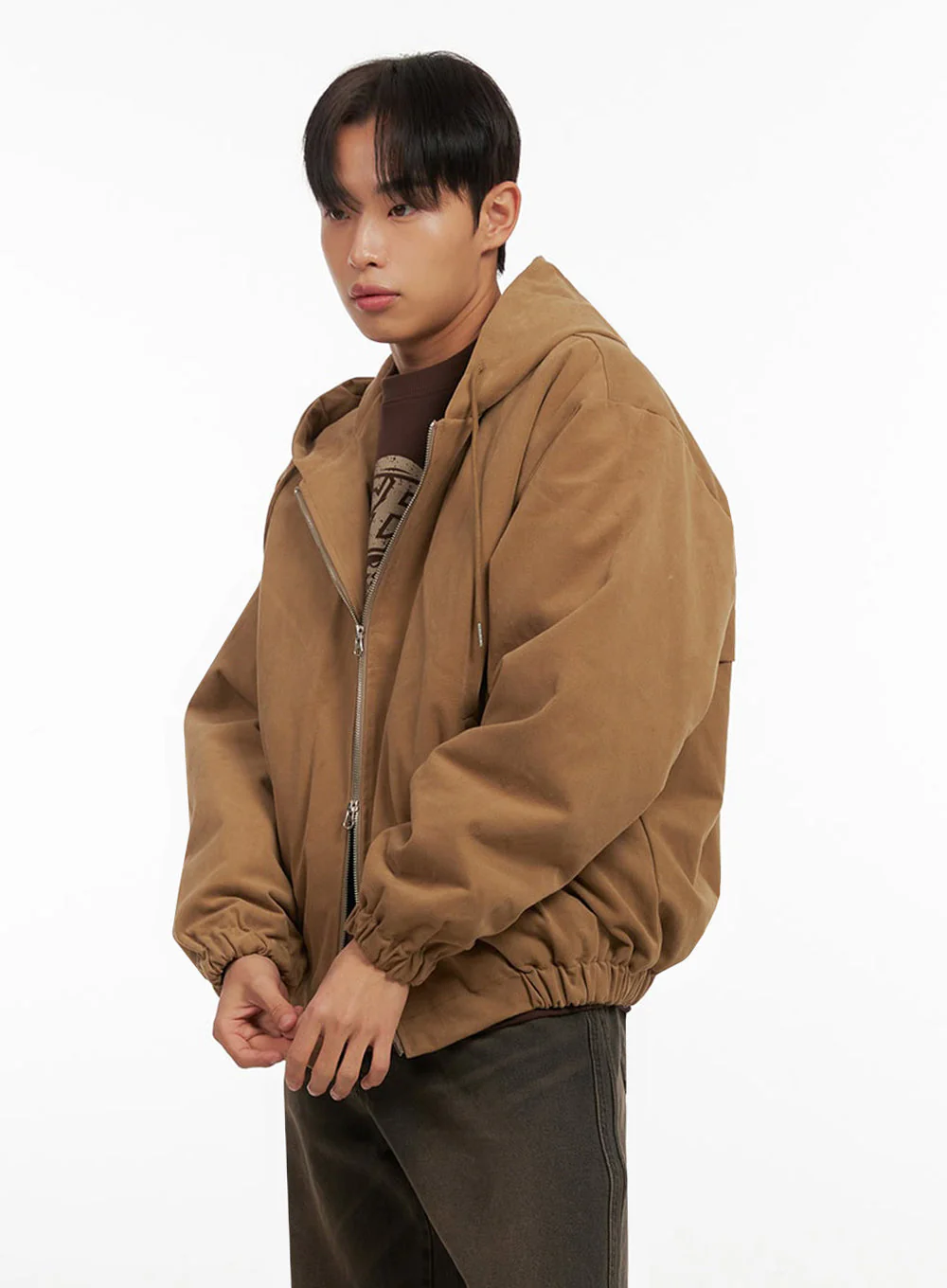 Men's Cotton Hooded Zip-Up Jumper ID413 - Image 3