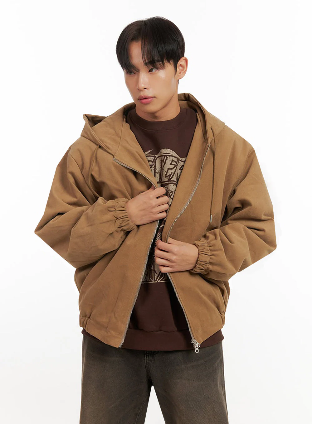 Men's Cotton Hooded Zip-Up Jumper ID413 - Image 4