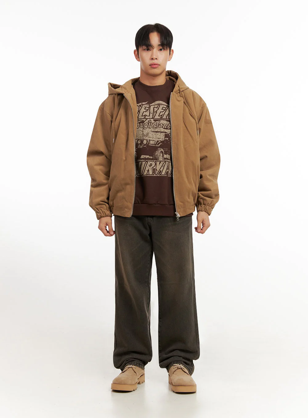 Men's Cotton Hooded Zip-Up Jumper ID413 - Image 7