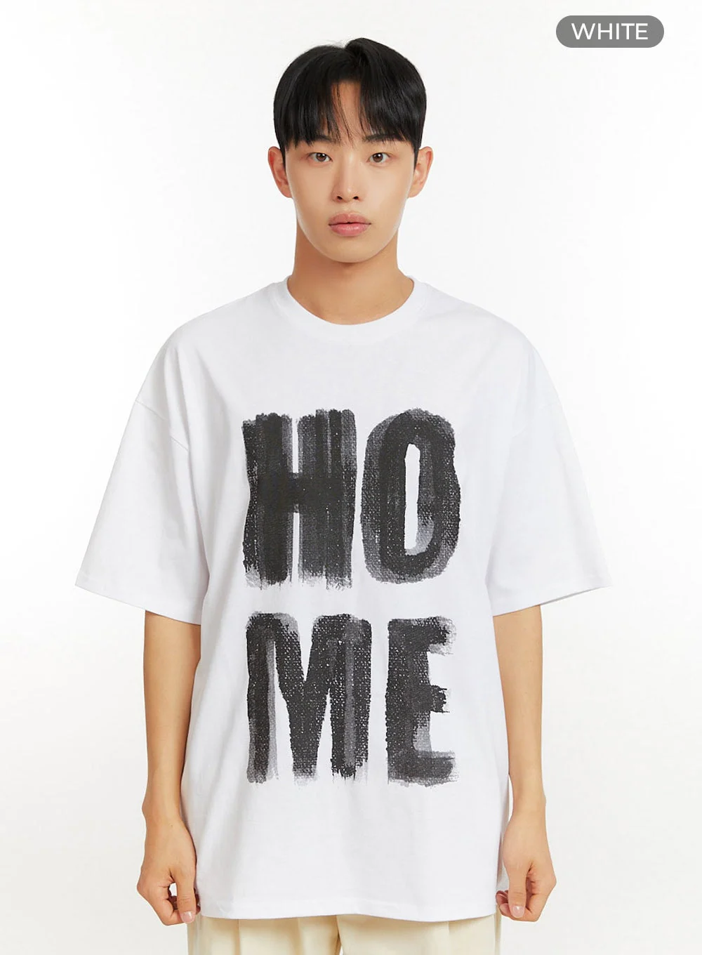 Men's Cotton Lettering Oversize T-Shirt IU426 - Image 9