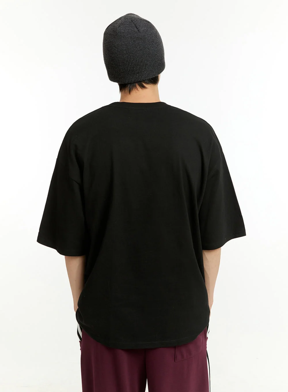 Men's Cotton Lettering T-Shirt IL418 - Image 5