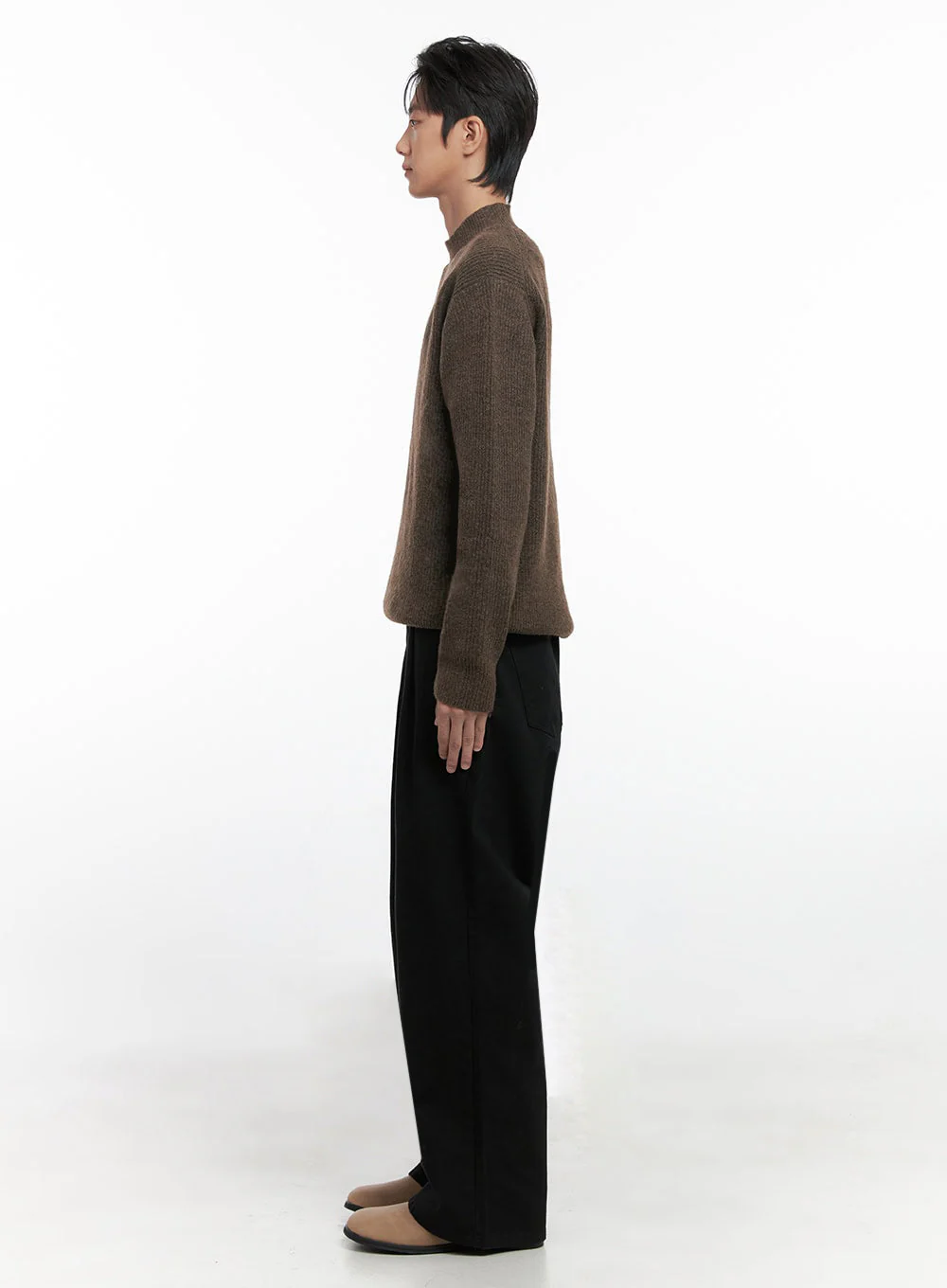 Men's Cotton Pintuck Wide-Fit Pants ID406 - Image 7