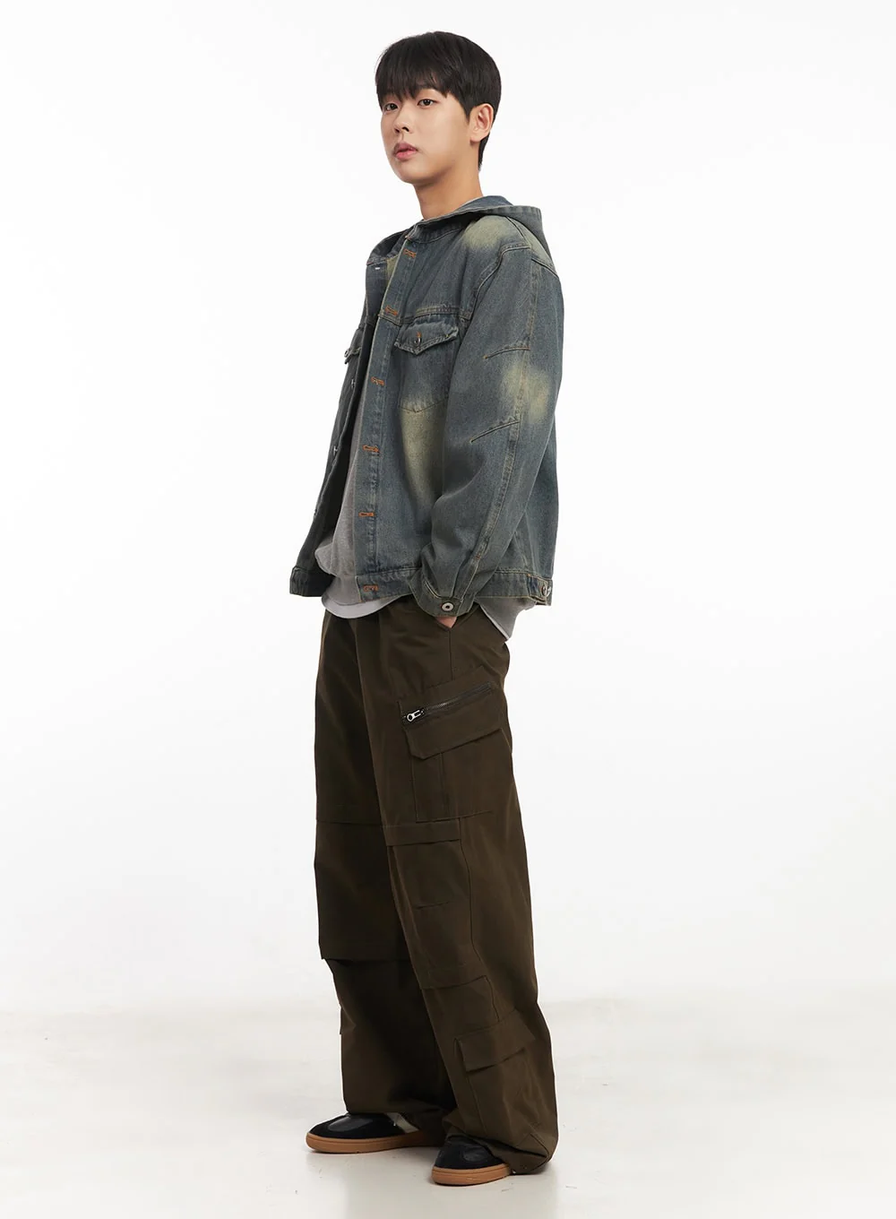 Men's Cotton Pocket Wide-Leg Pants IM528 - Image 15
