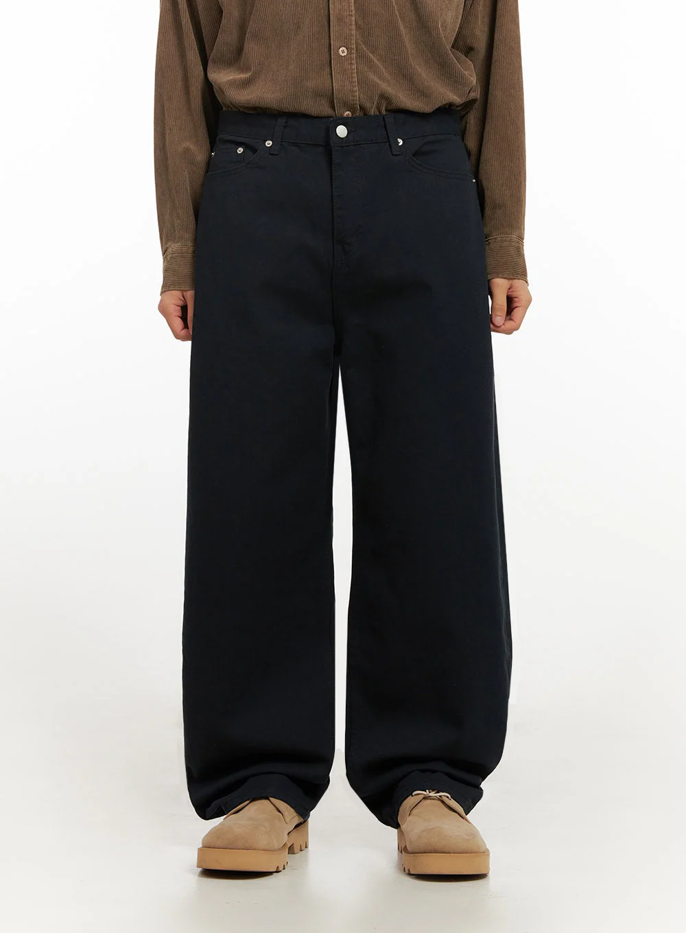 Men's Cotton Solid Wide Fit Pants ID413 - Image 2