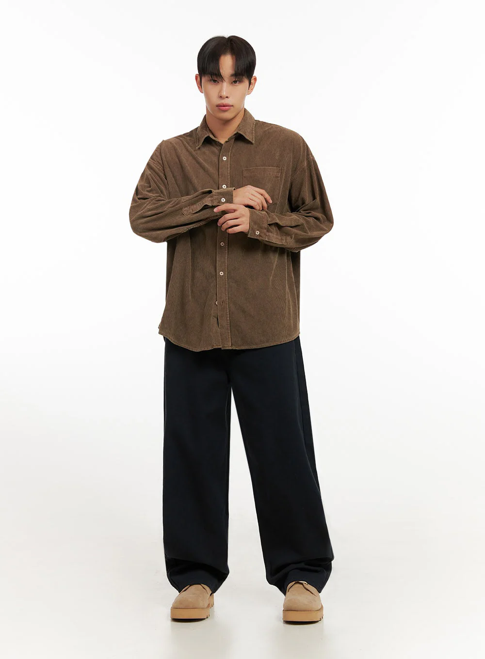 Men's Cotton Solid Wide Fit Pants ID413 - Image 3