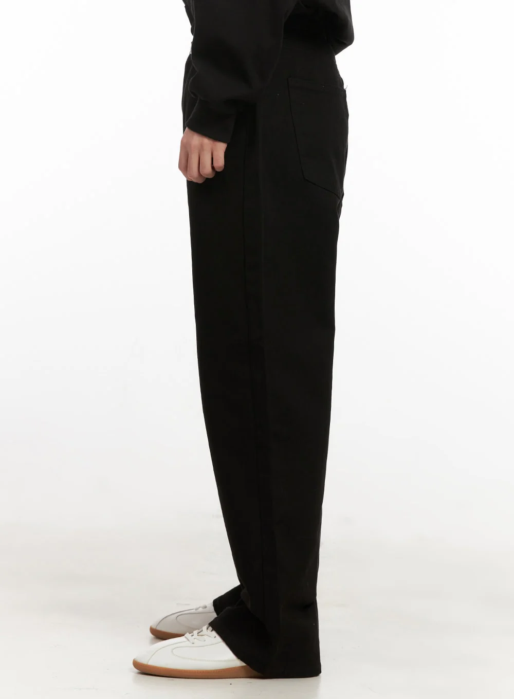 Men's Cotton Wide-Fit Trousers (Black) IJ517 - Image 4