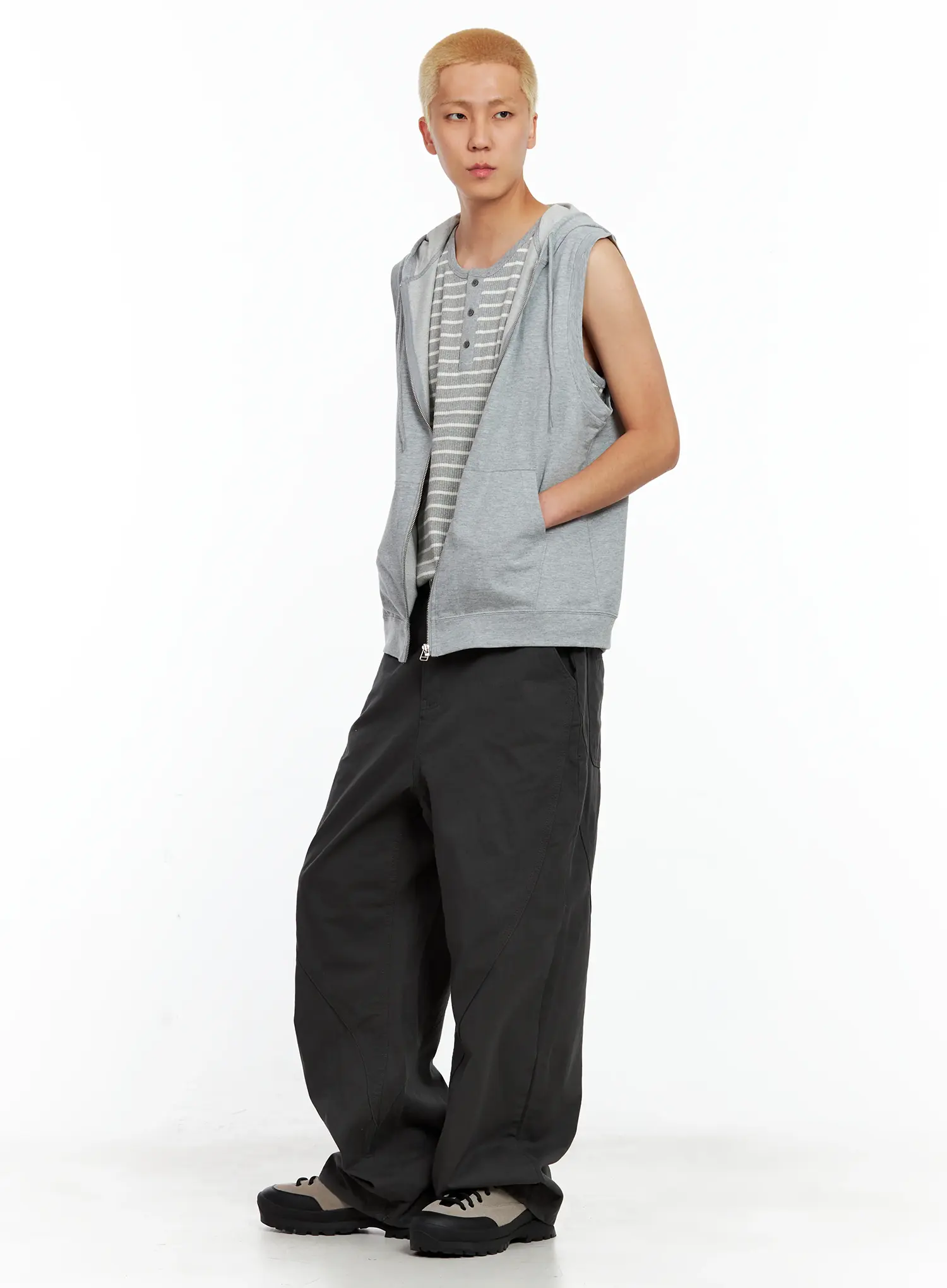 Men's Cotton Zip-Up Hoodie Vest IL511 - Image 10