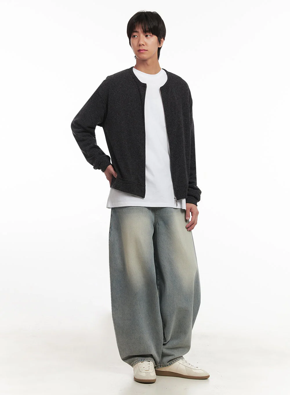 Men's Cozy Zip-Up Cardigan IA511 - Image 2