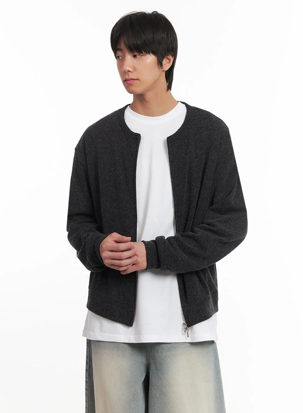 Men's Cozy Zip-Up Cardigan IA511 - Image 3