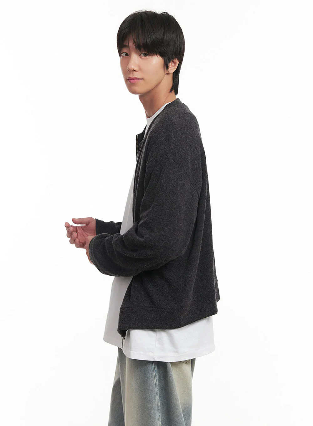 Men's Cozy Zip-Up Cardigan IA511 - Image 4